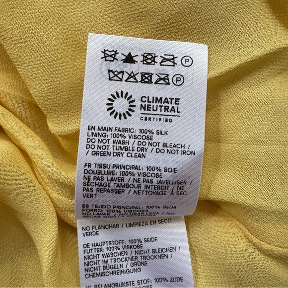 NWT Reformation Casette Silk Dress Maxi Long Wedding Cocktailin Blonde Yellow 12 - Picture 10 of 17